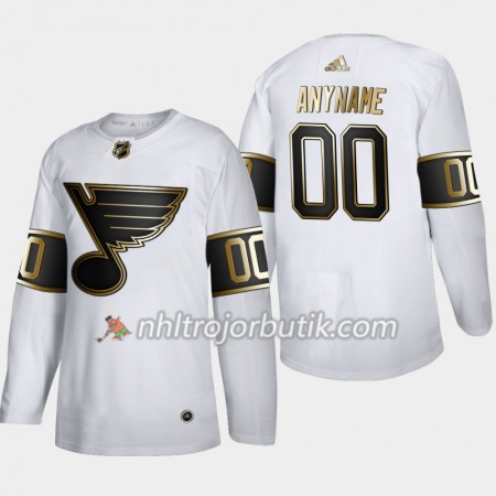 Män Ishockey St. Louis Blues tröja med eget tryck Adidas 2019-20 Golden Edition Vit Authentic